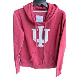 UI logo University of Indiana Heather Red hoodie football sweatshirt sz L